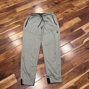 Spyder men’s silver gray small jogger pants small hole on leg